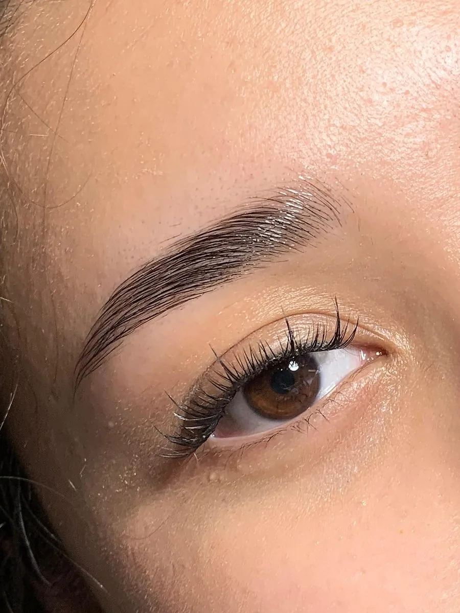 Hasil lash lift dan tint, bulu mata melengkung alami, lash lift Bogor